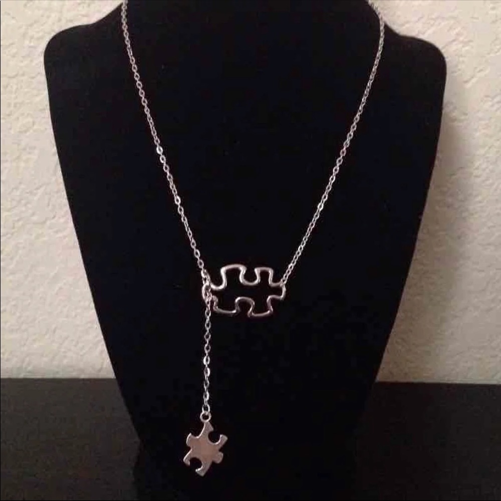 Dainty Puzzle Piece Necklace - Picture 1 of 3